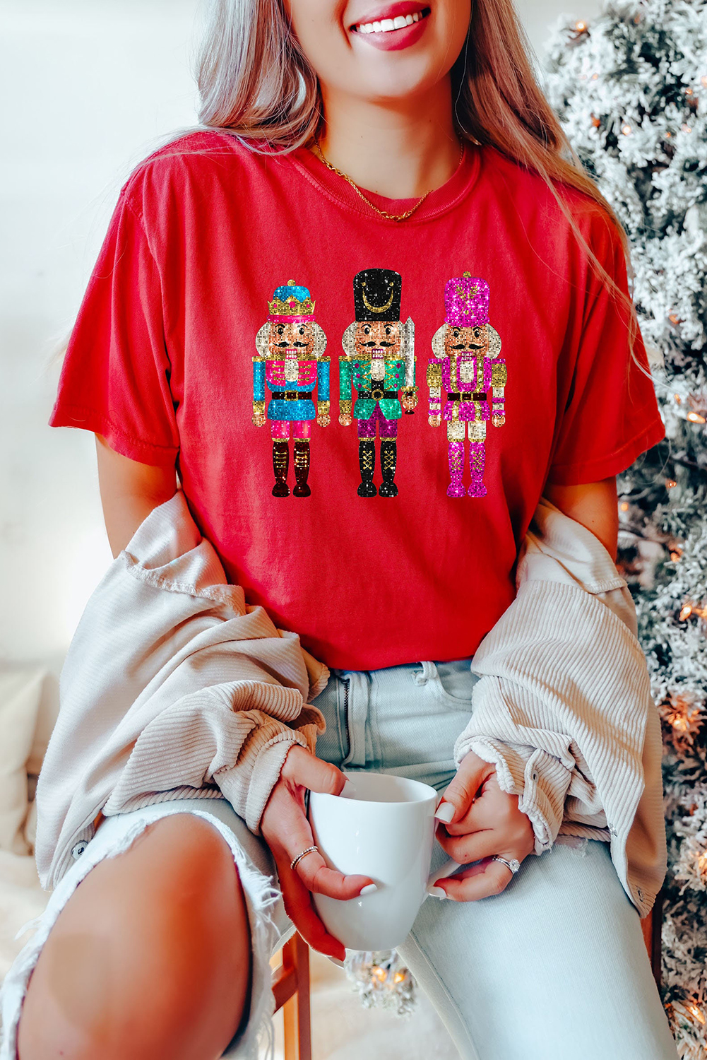 Red Nutcracker Printed Crewneck T Shirt - loveforevers
