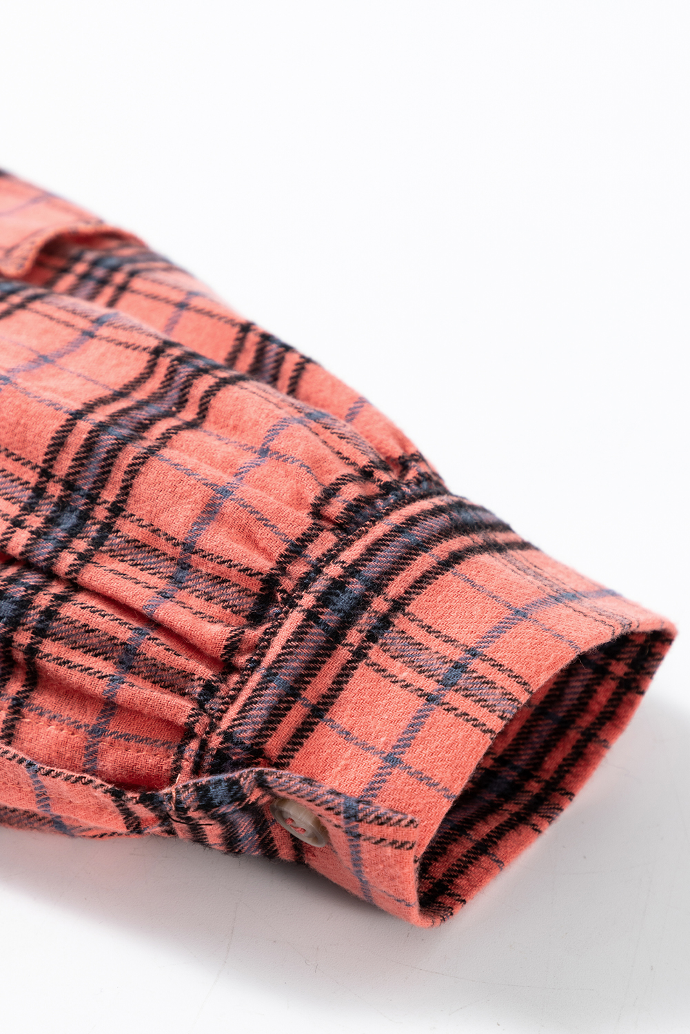 Red Plaid Long Sleeeve Side Split Distressed Hem Shirt - loveforevers