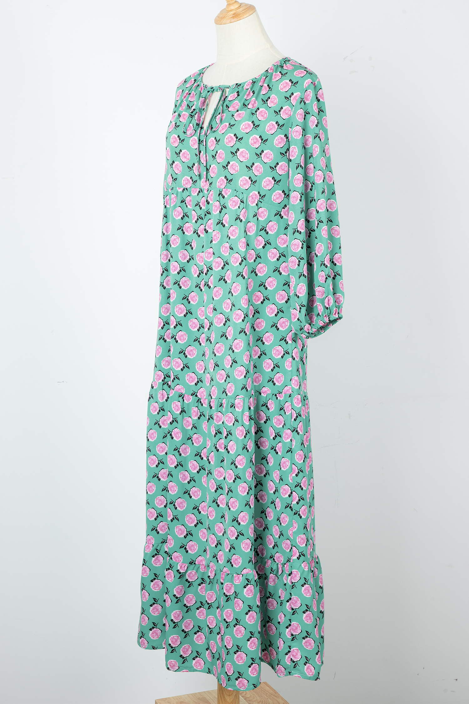 Sky Blue Boho Printed Half Sleeve Maxi Dress - loveforevers