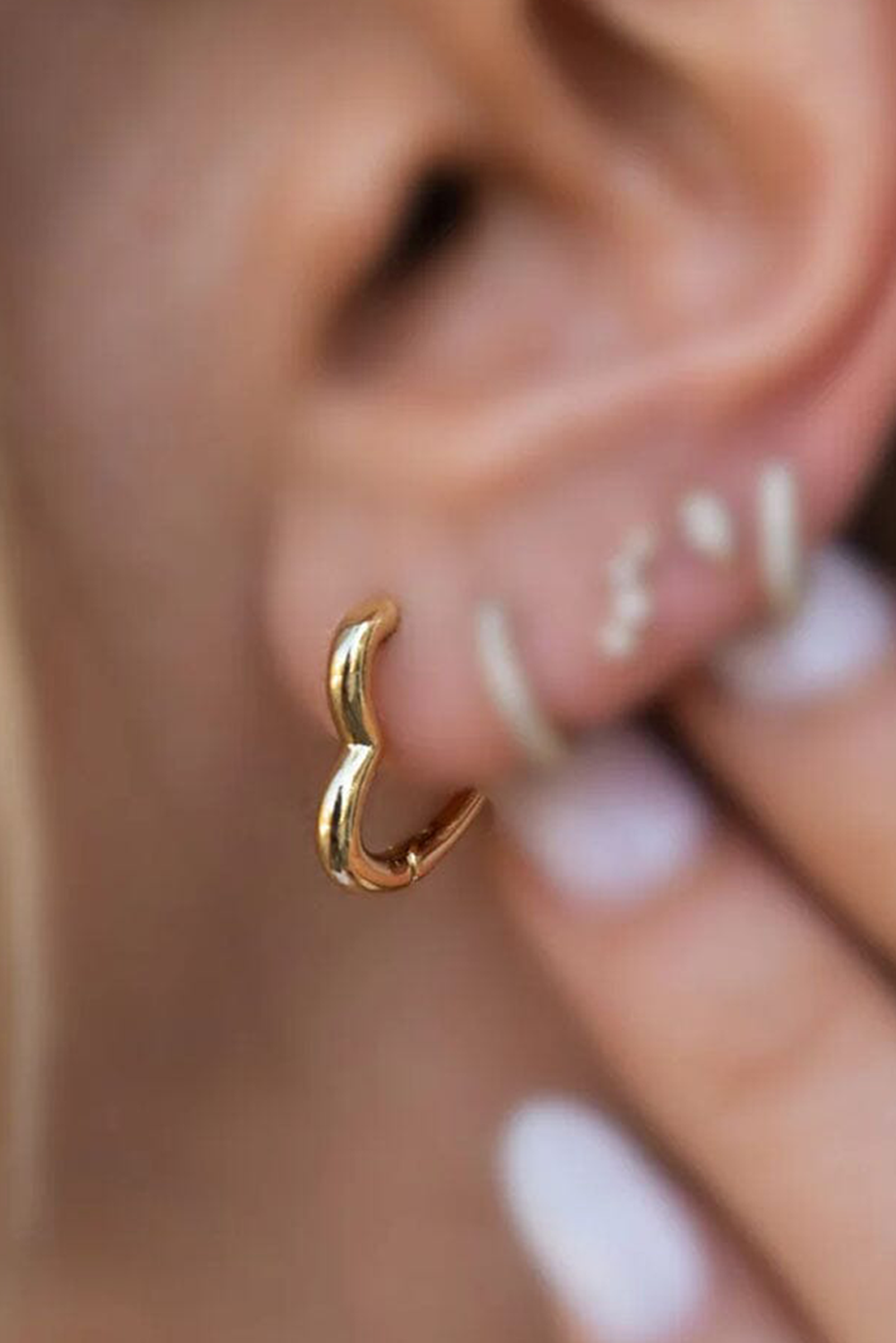Gold Heart Shape Plated Alloy Hook Earrings - loveforevers