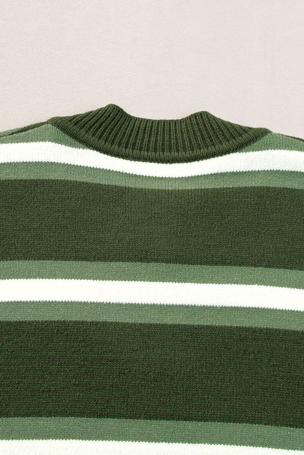 Green Stripe Drop Shoulder Buttons Cardigan Sweater - loveforevers