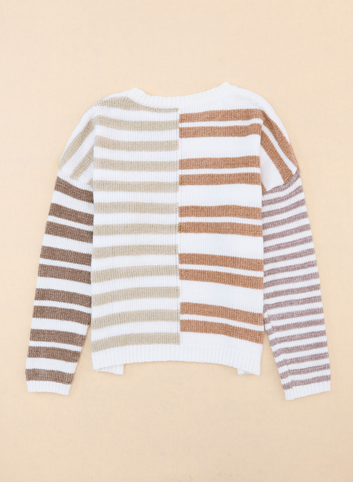 Stripe Blocked Drop Shoulder Slouchy Sweater - loveforevers