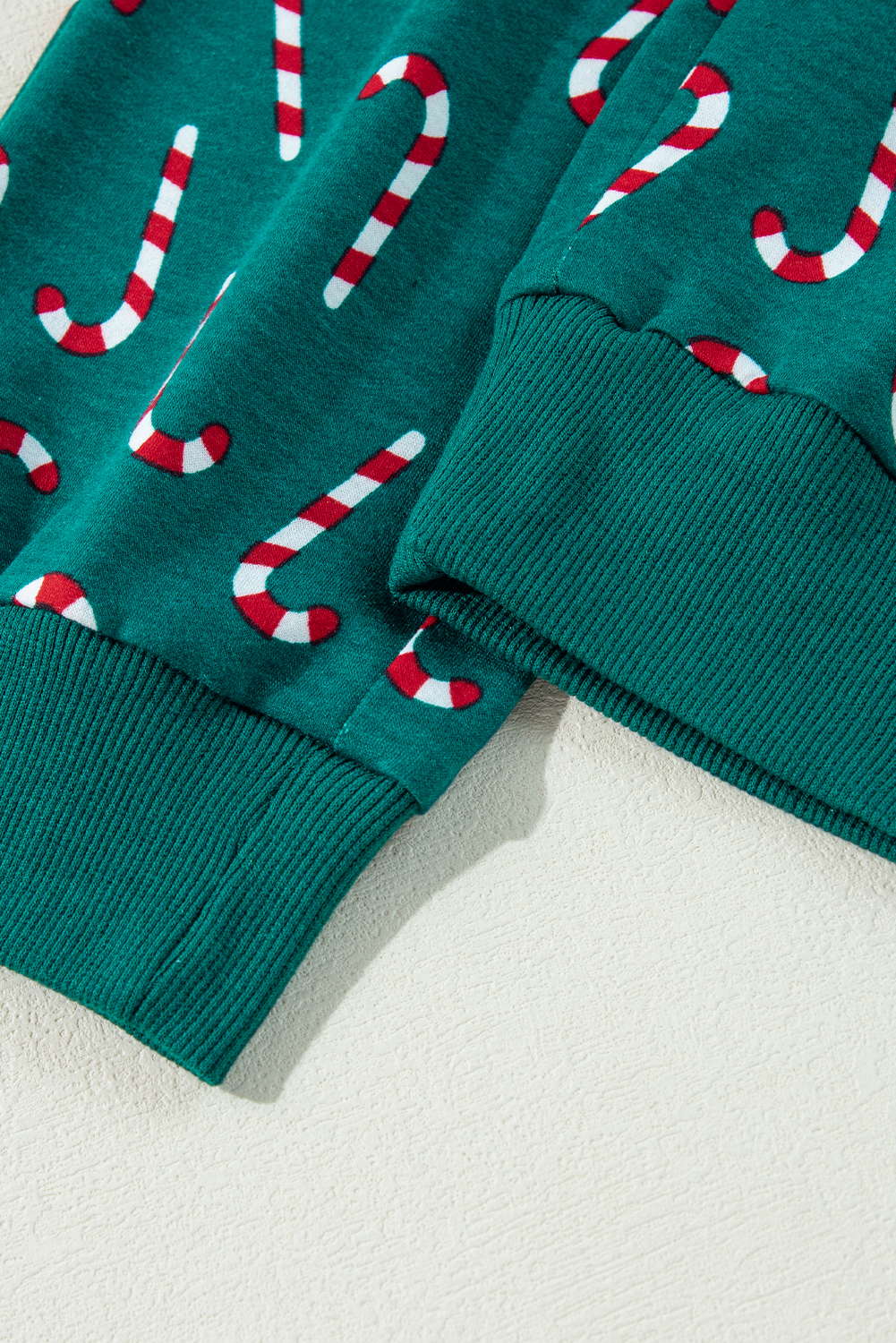 Green Christmas Candy Cane Printed Top and Pants Lounge Set - loveforevers