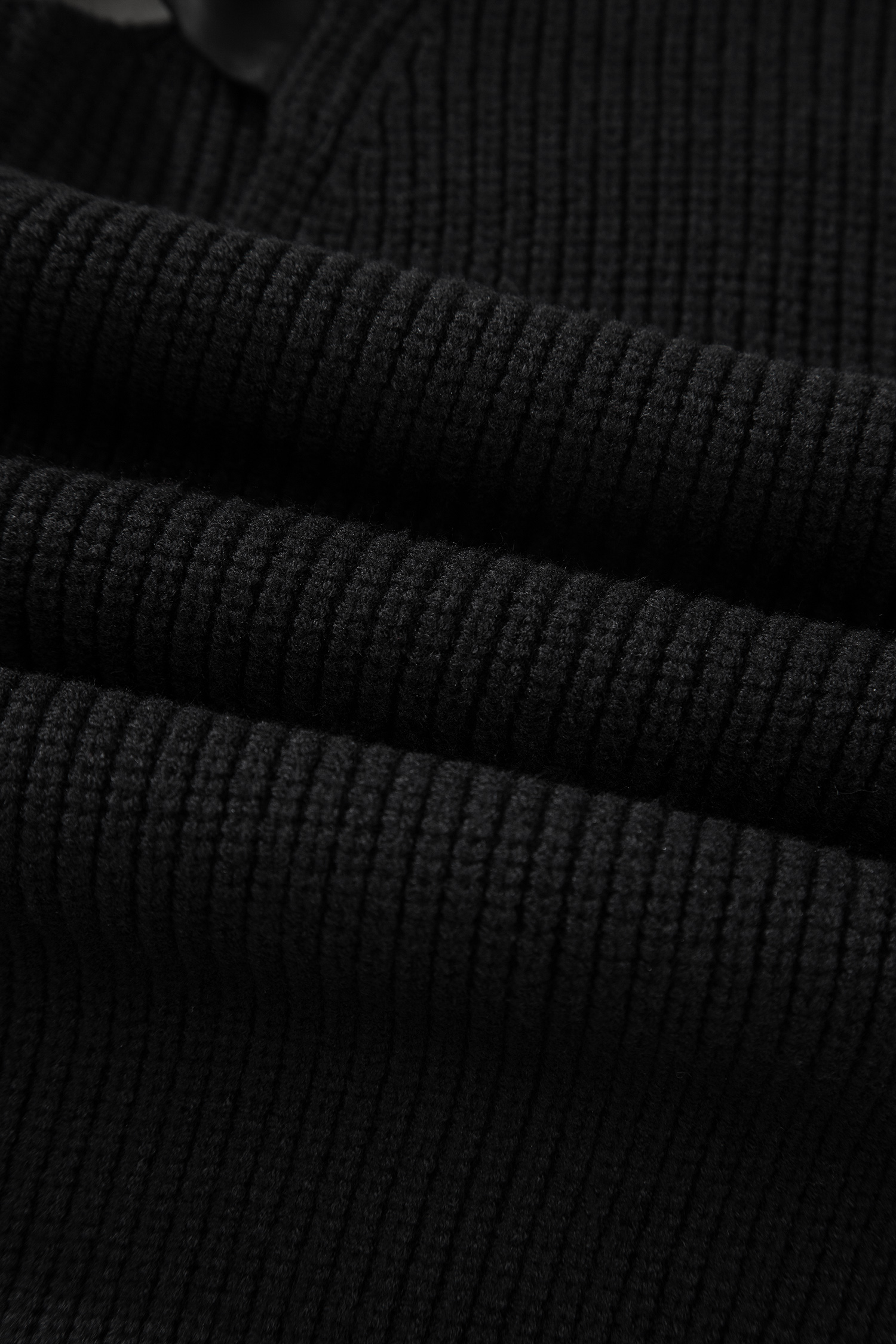 Black Ribbed Knit Ribbon Knot Backless Drop Shoulder Sweater - loveforevers