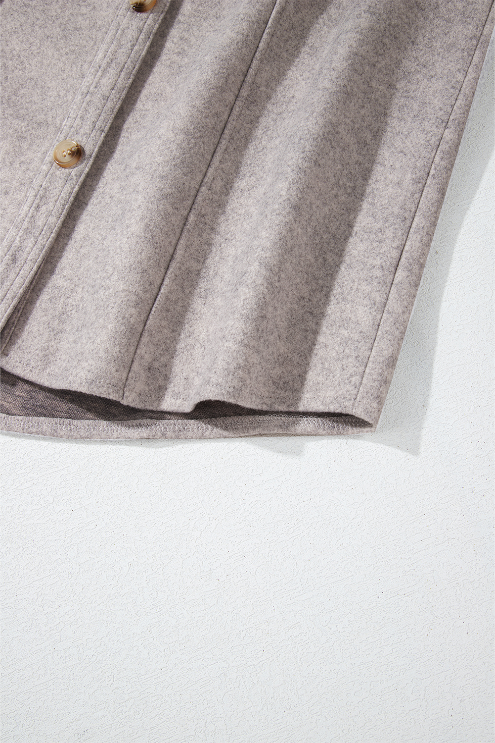 Light Grey Turn Down Collar Flap Pockets Buttoned Shacket - loveforevers