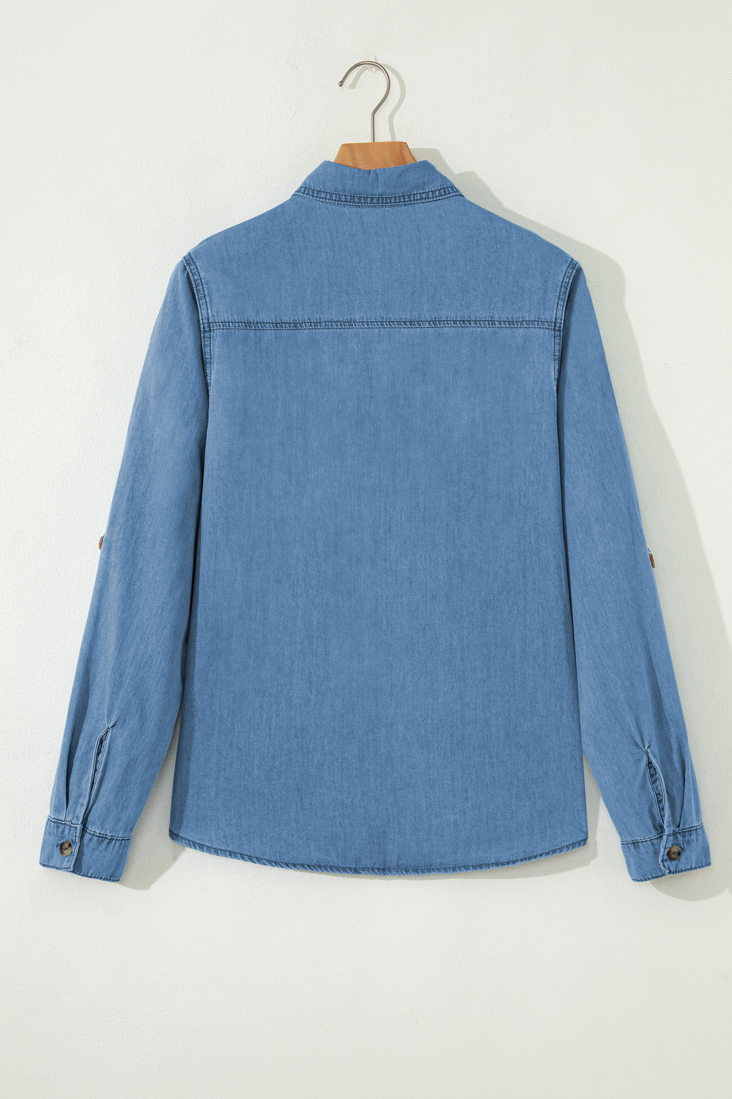 Myosotis Buttoned Down Slim Denim Shirt - loveforevers