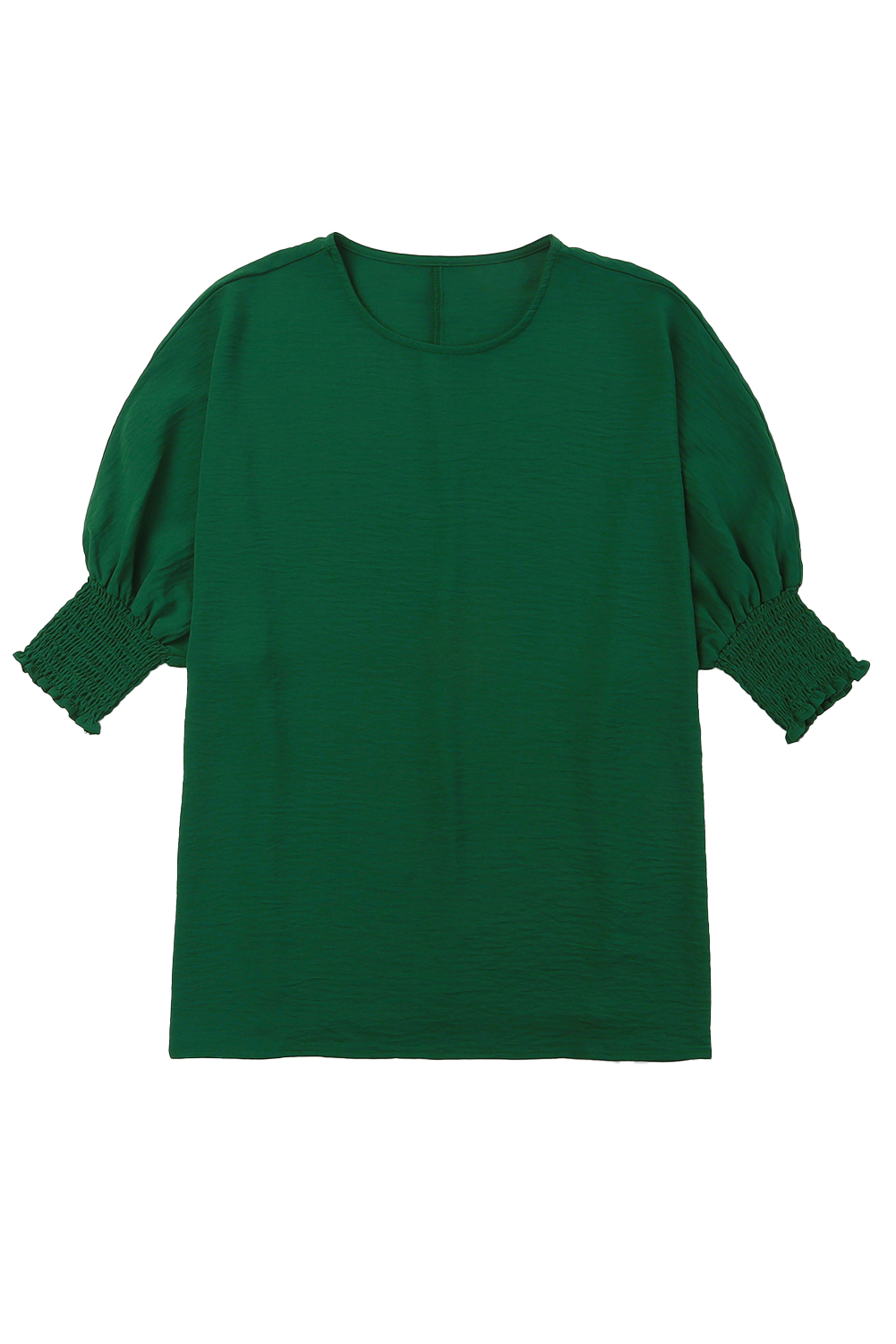 Green Smocked Wrist Shift Top - loveforevers