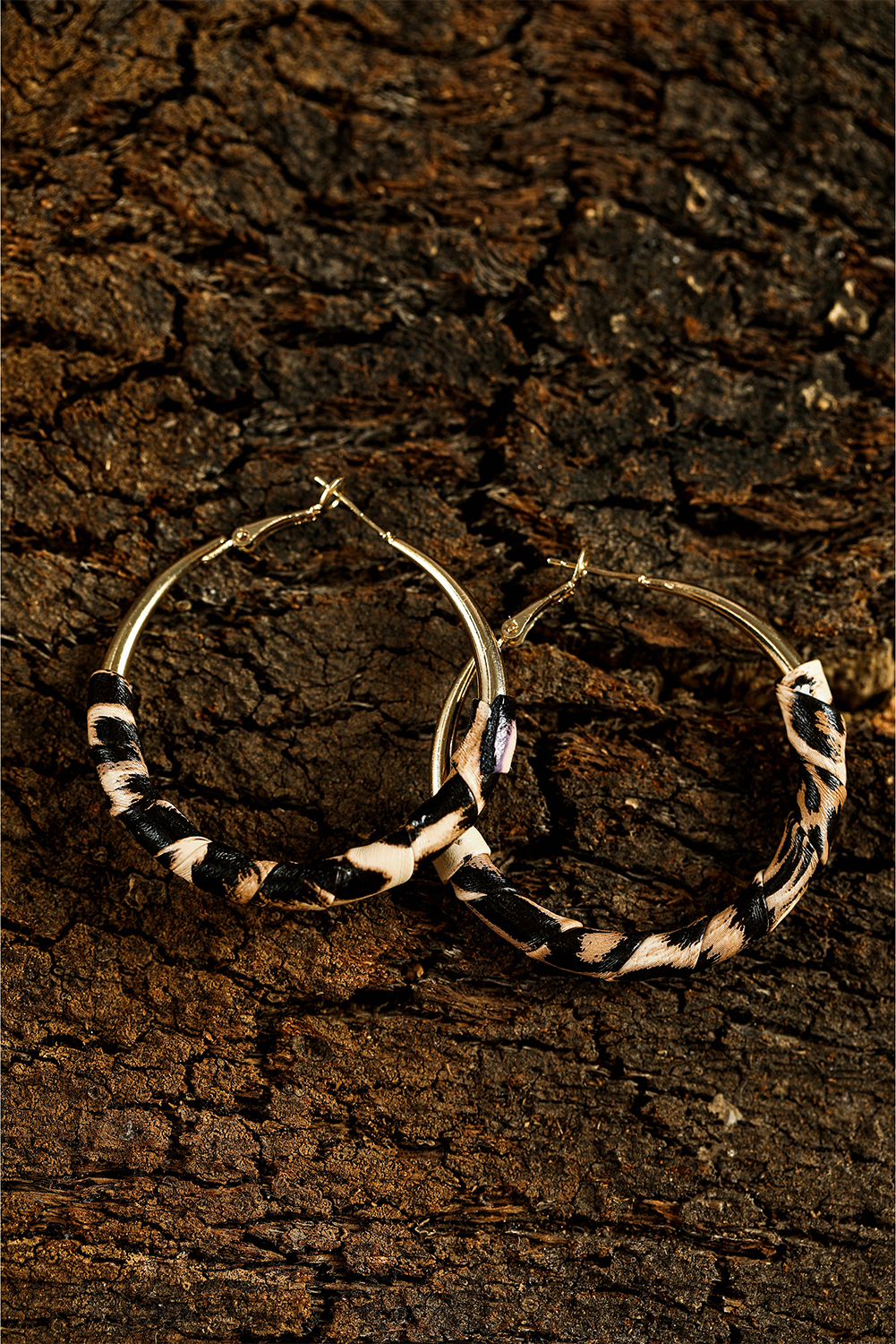 Gold Plated Leopard Detail Hoop Earrings - loveforevers