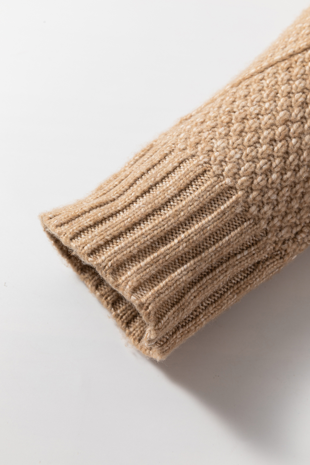 Parchment Cable Knit Drop Shoulder Loose Fit Sweater Dress - loveforevers