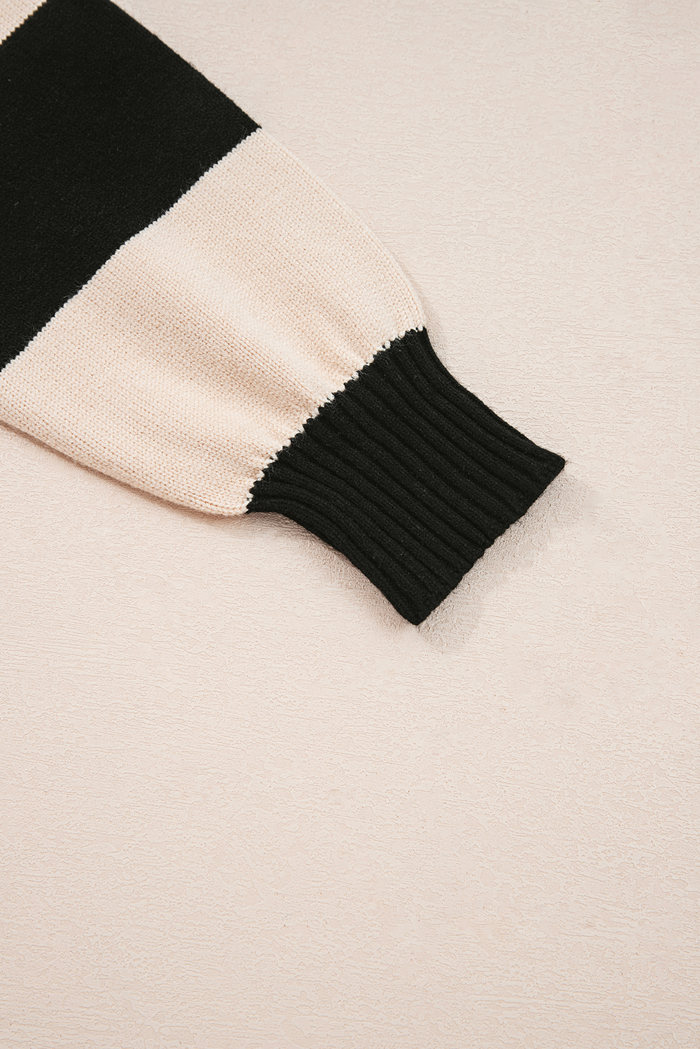 Black Stripe Two in One Knitted Top High Waist Splicing Hem Sweater Dress - loveforevers