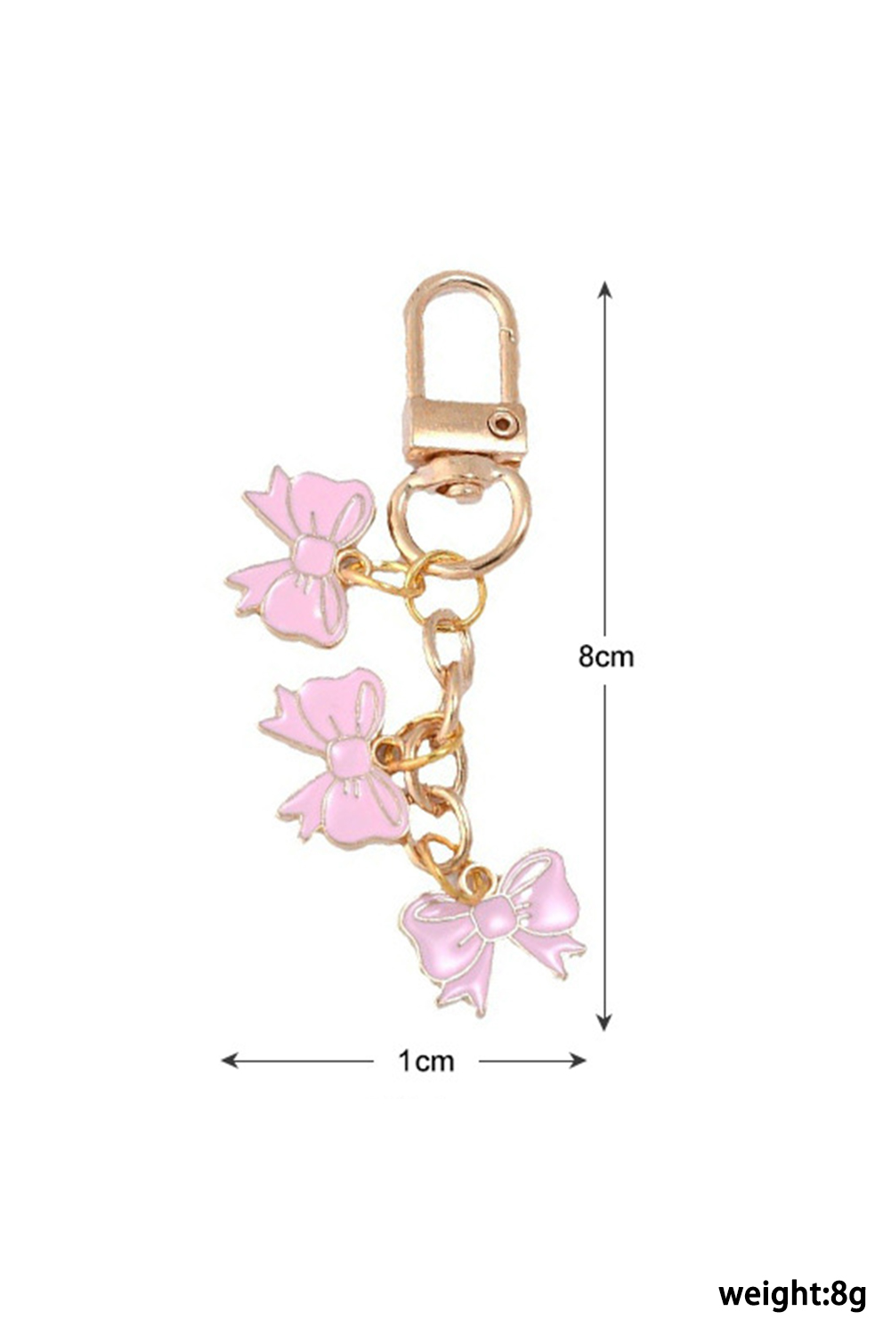 Pink Bow Knot Shape Charms Plated Alloy Keychain - loveforevers