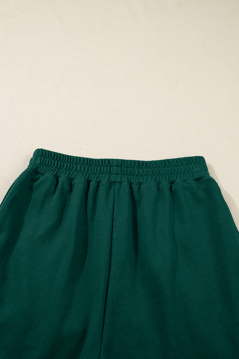 Dark Green Pearl Embellished Drop Shoulder Pullover Elastic Waist Mini Skirt Set - loveforevers