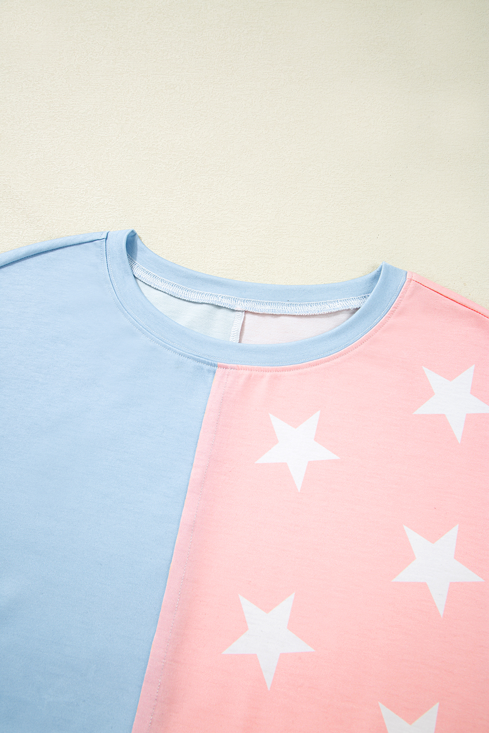 Pink Stars and Stripes Printed Crewneck Independence Day T Shirt - loveforevers