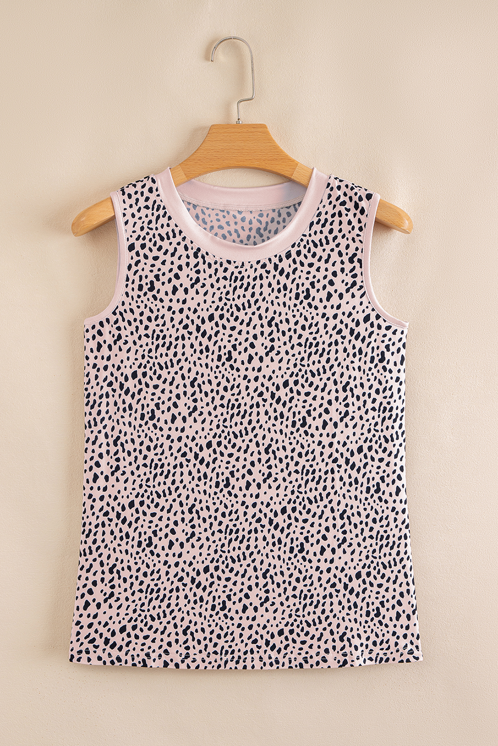 Apricot Leopard Round Neck Tank Top - loveforevers