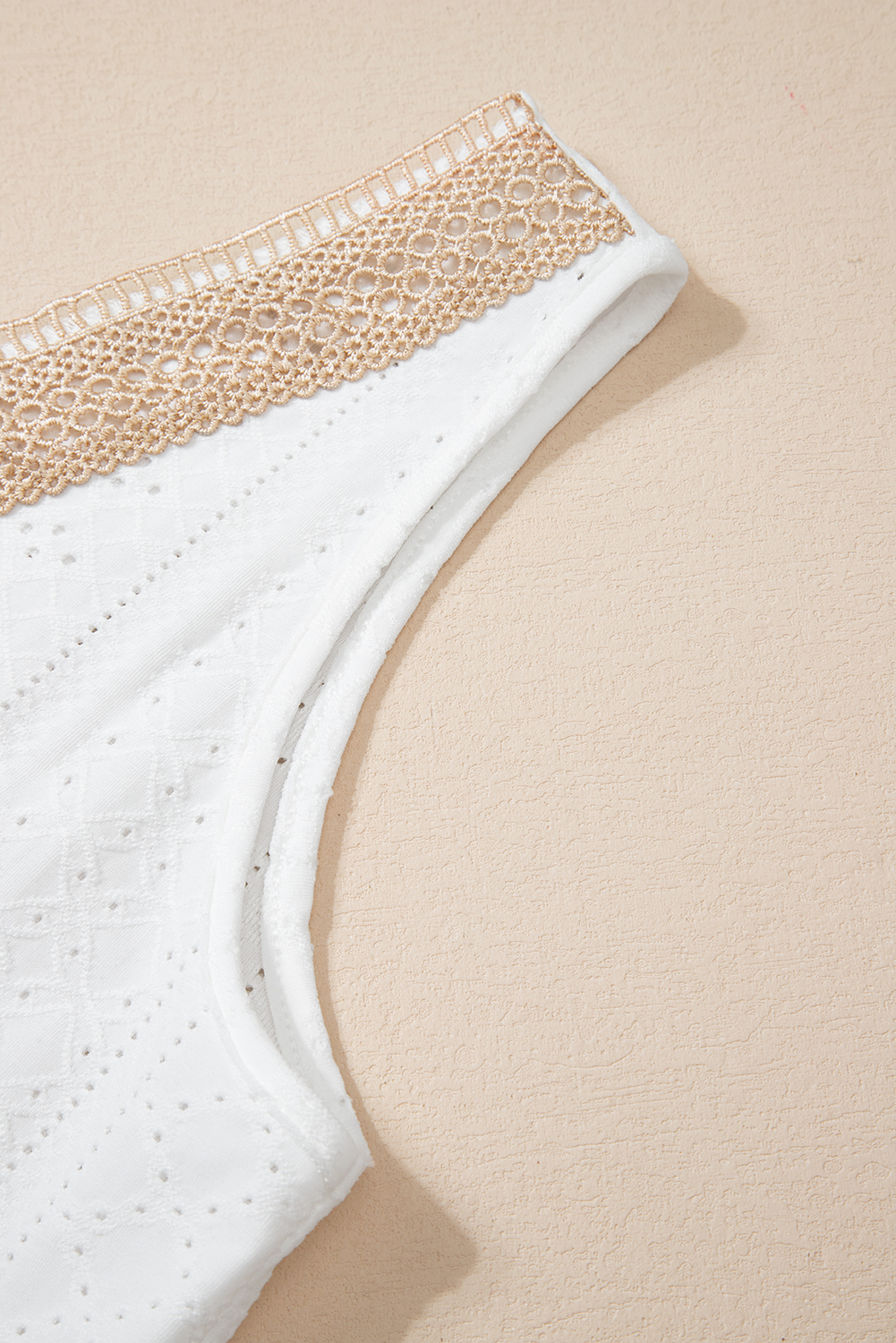 White Lace Crochet Splicing V Neck Loose Fit Tank Top - loveforevers