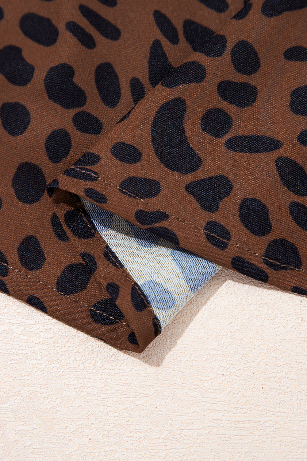 Brown Leopard Print Ruffled Puff Sleeve Blouse - loveforevers
