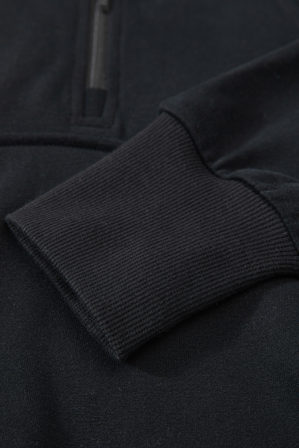Aruba Blue Quarter Zip Stand Neck Kangaroo Pocket Sweatshirt - loveforevers