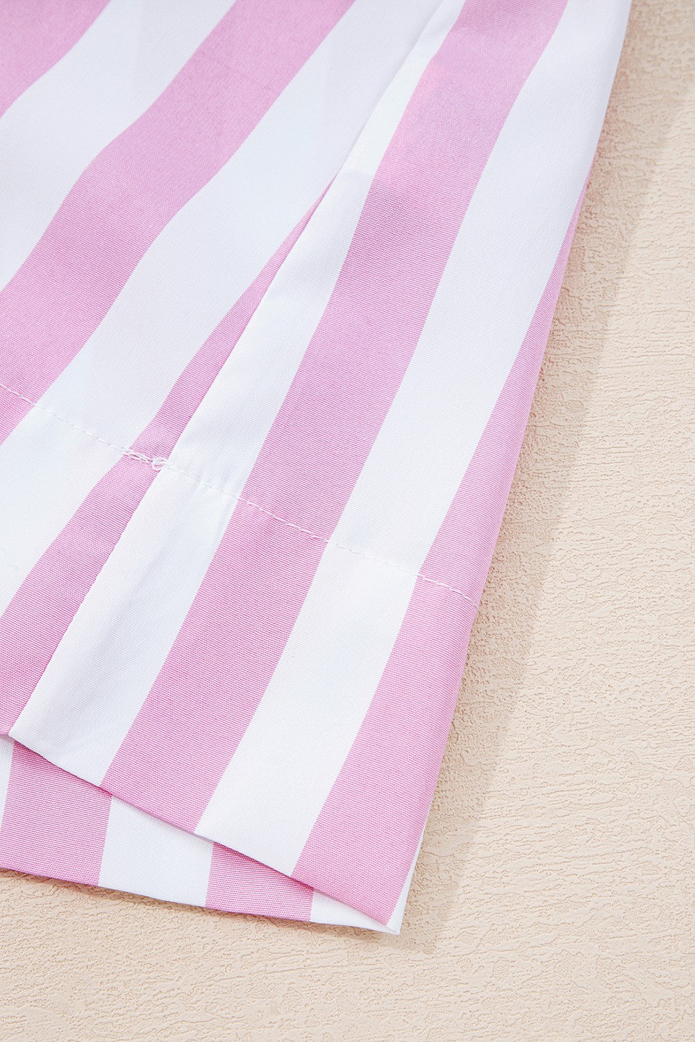 Rose Stripe Bracelet Sleeve Buttons Loose Mini Dress - loveforevers