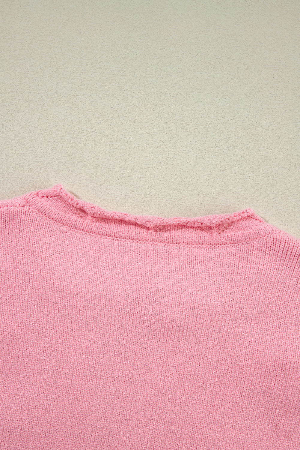 Beau Blue Flower Detail Knitted Notched Neck Sweater - loveforevers