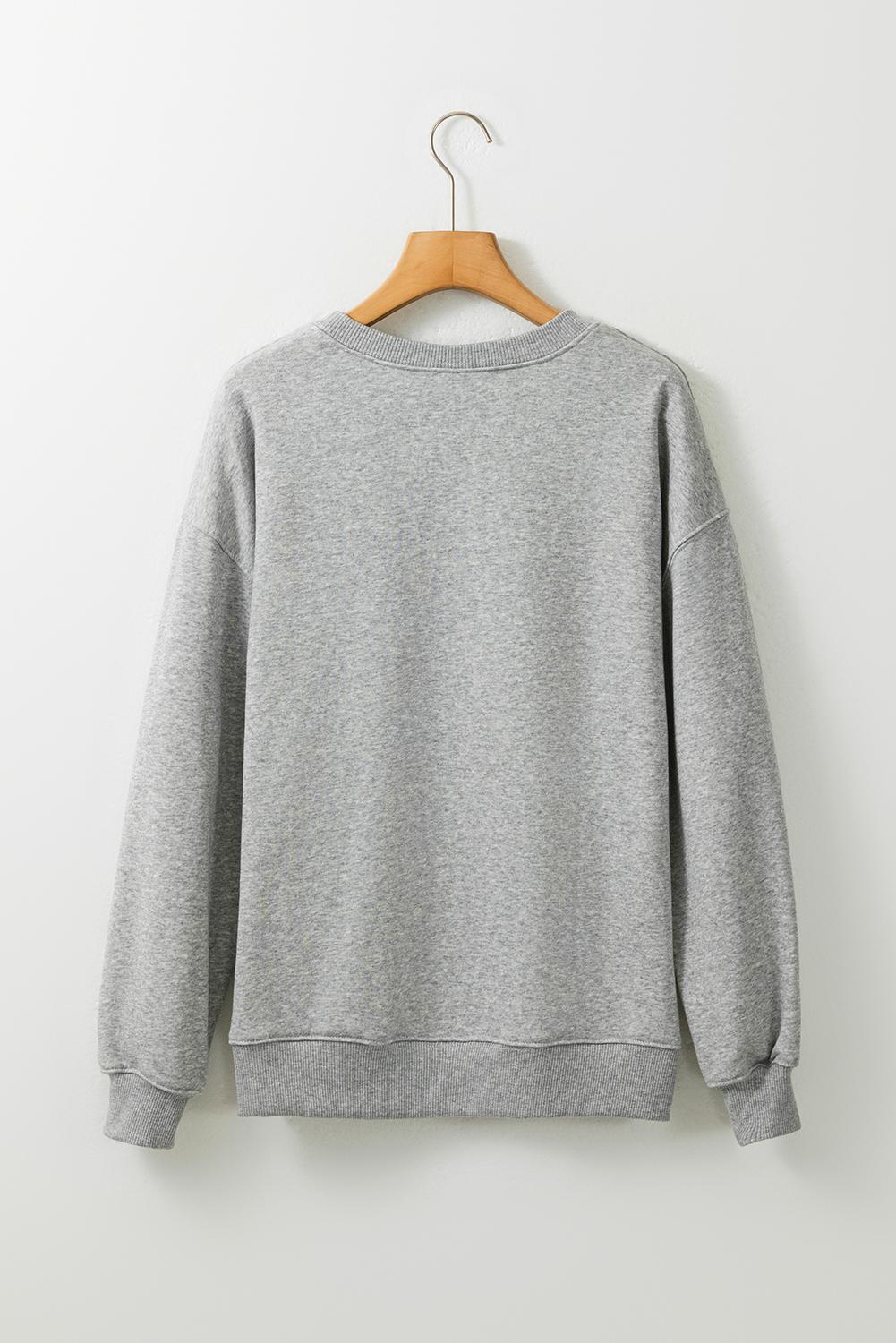 Gray Solid Classic Crewneck Pullover Sweatshirt - loveforevers