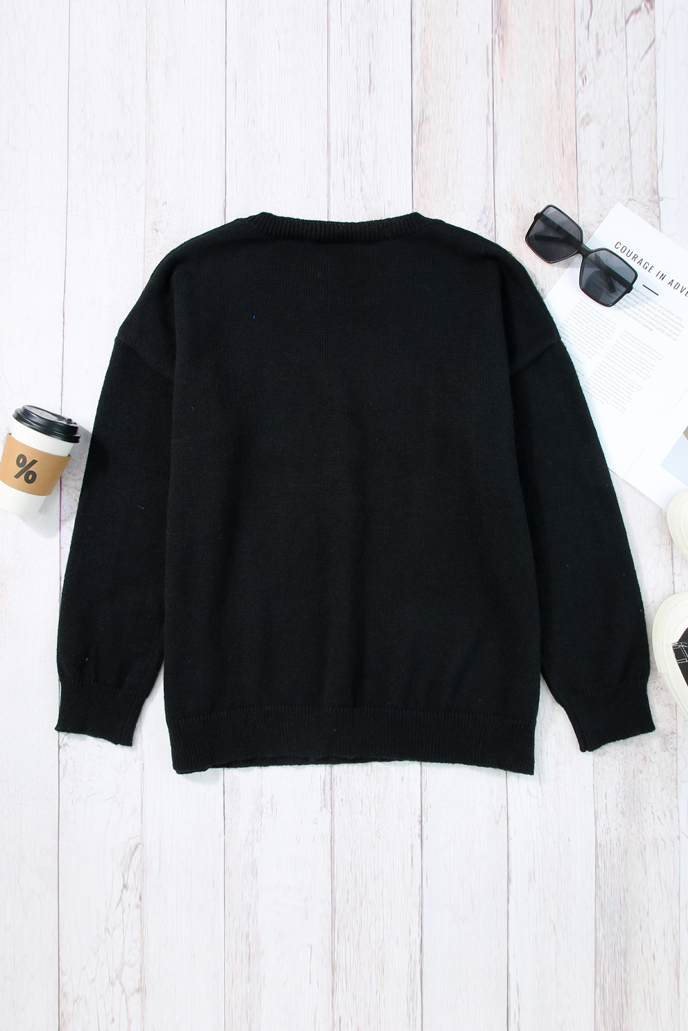 White Merry & Bright Round Neck Casual Sweater - loveforevers
