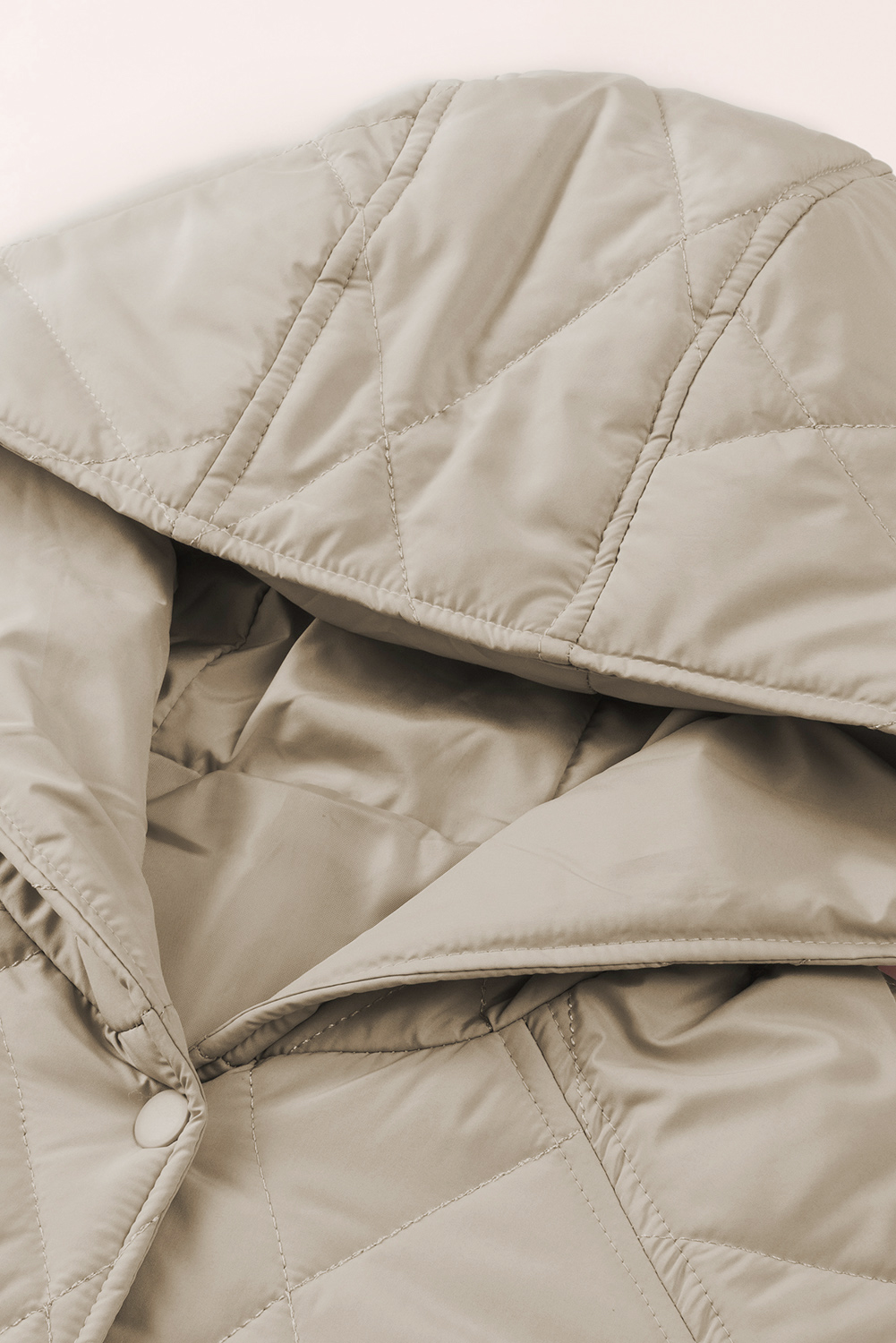 Green Quilted Snap Button Hooded Puffer Coat - loveforevers