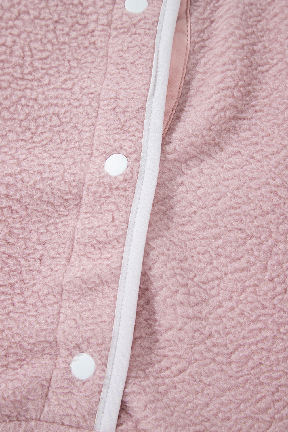 Fushia Stand Neck Half Button Zip Pocket Plush Sweatshirt - loveforevers