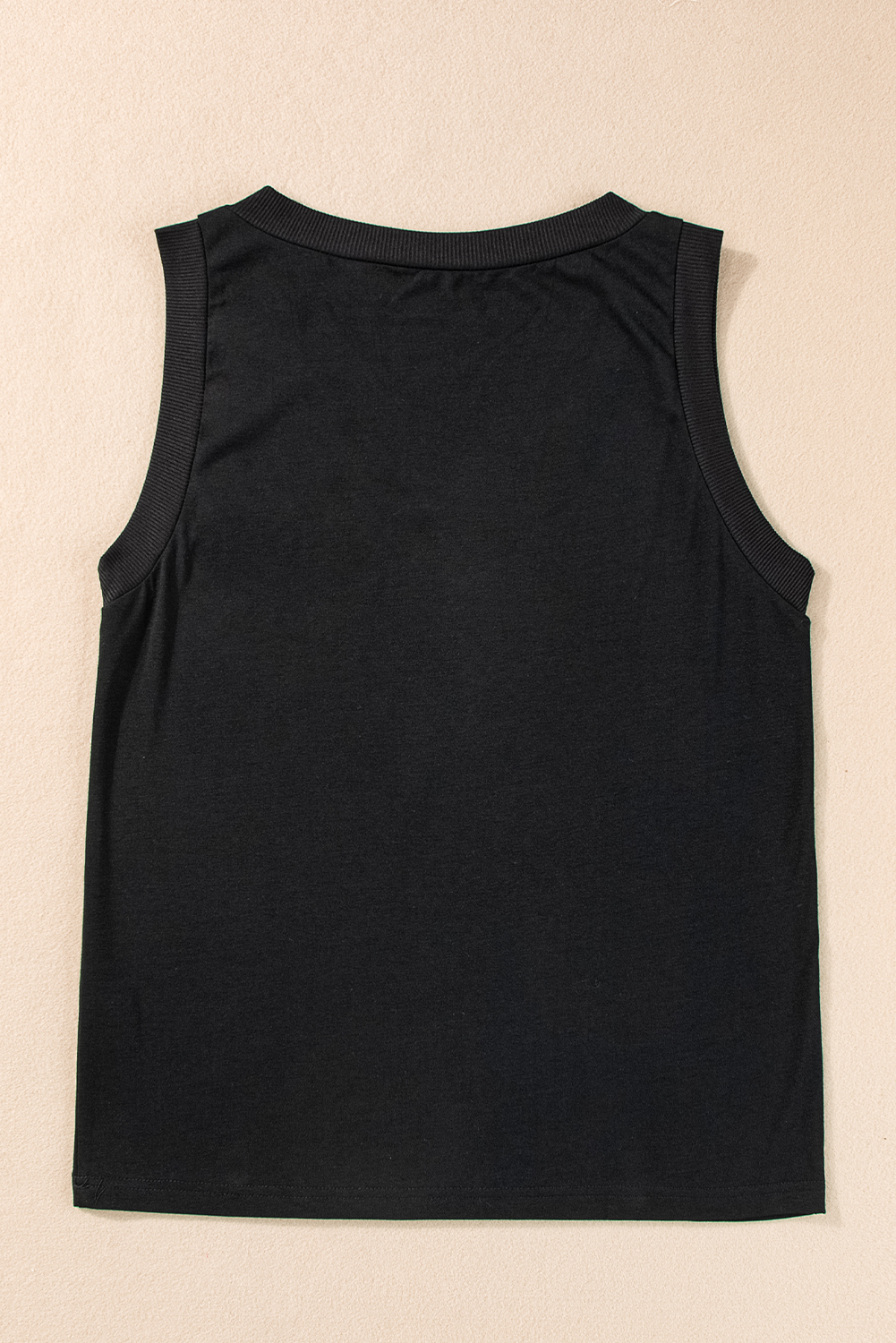 Black Ribbed V Neck Tank - loveforevers