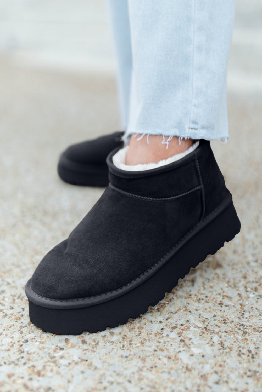 Chestnut Faux Fur Lined Suede Ankle Snow Boots - loveforevers