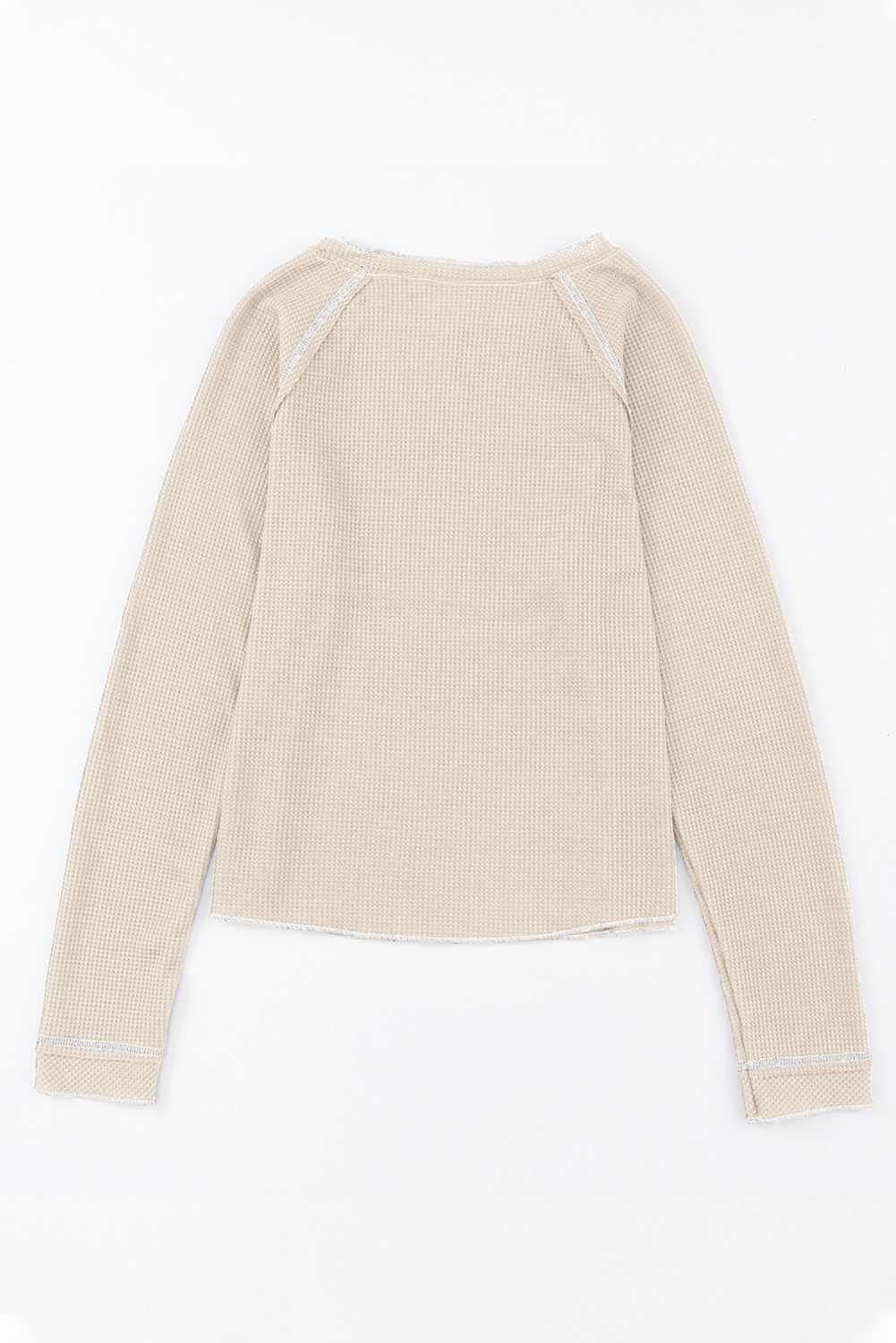 Smoke Gray Textured Round Neck Long Sleeve Top - loveforevers