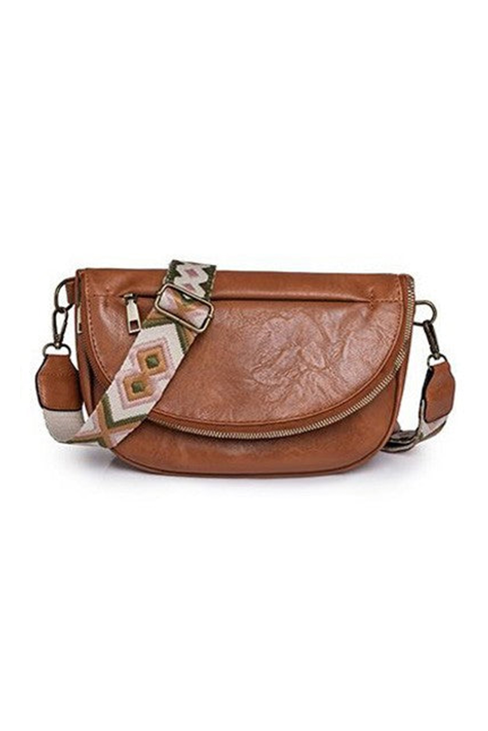 Thai Curry Ethnic Strap Vegan Leather Sling Bag - loveforevers