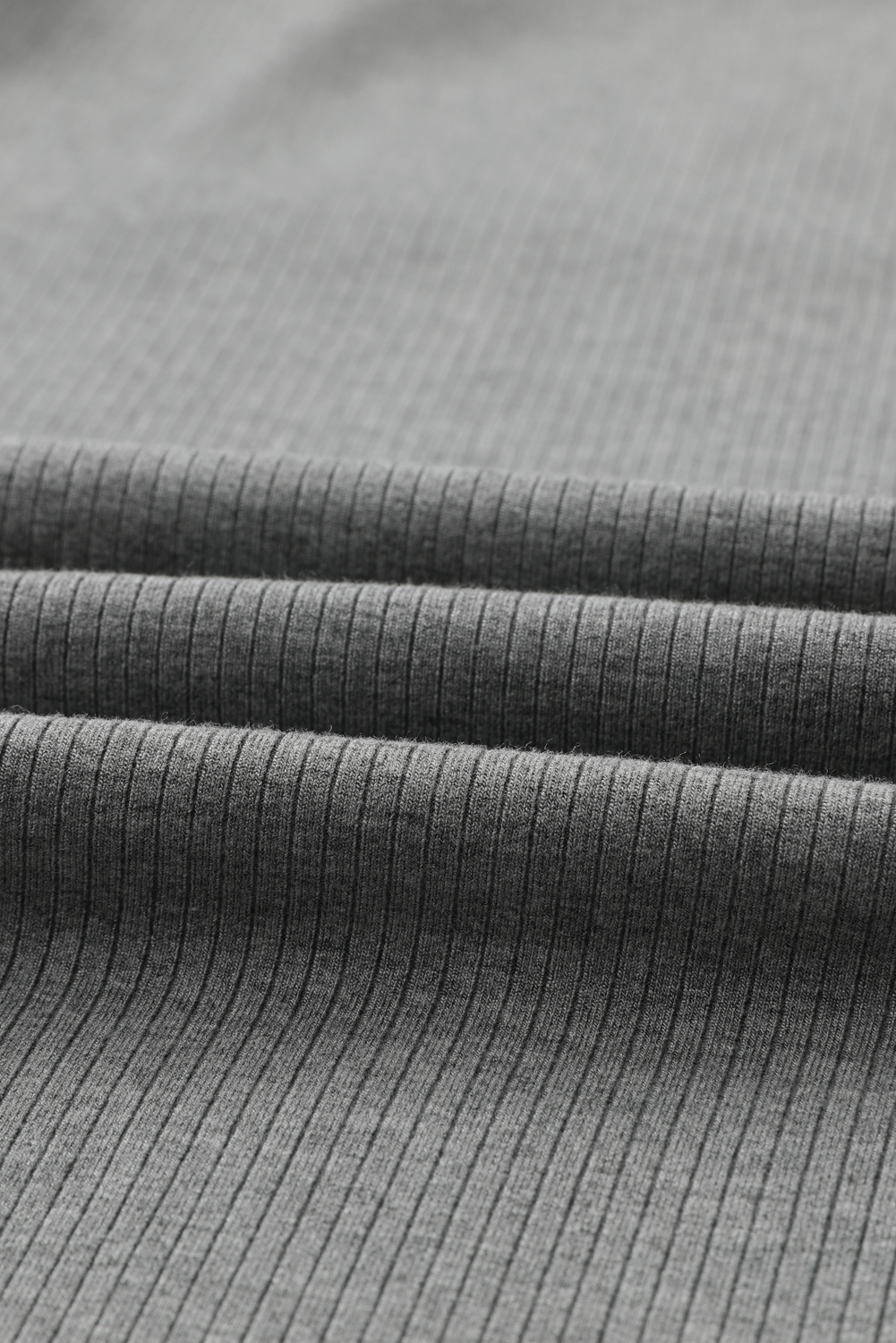 Gray Striped Mesh Long Sleeve Crewneck Ribbed Top - loveforevers