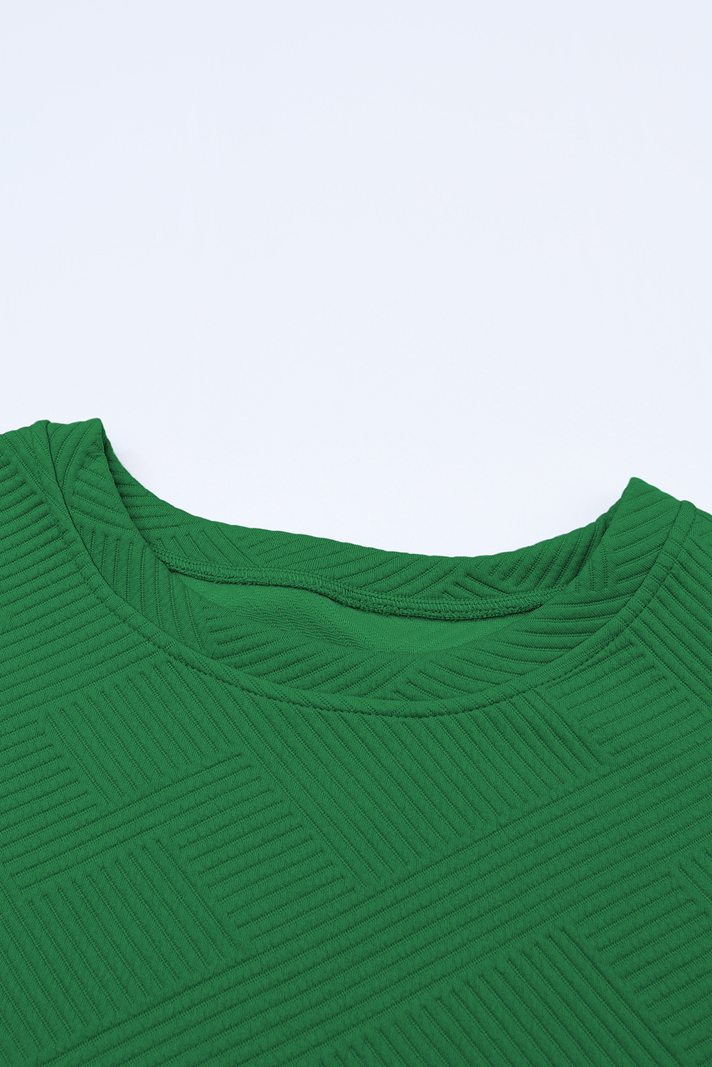 Dark Green Textured Loose Fit T Shirt and Drawstring Pants Set - loveforevers