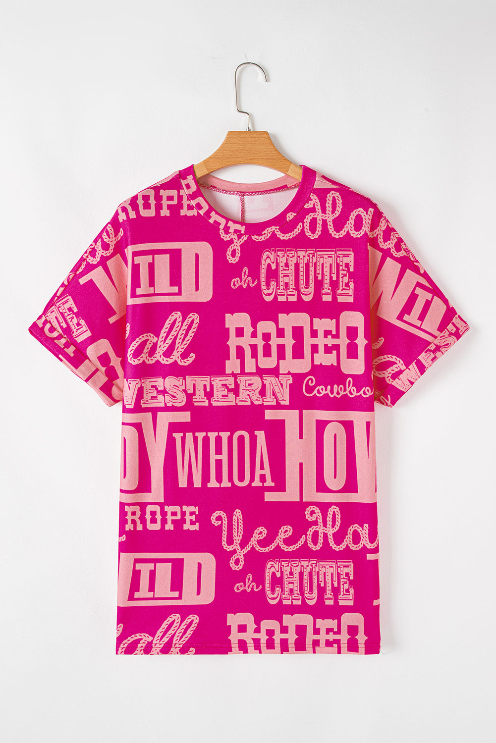 Dark Grey Howdy Cowboy Letter Printed Western Fashion Tee - loveforevers