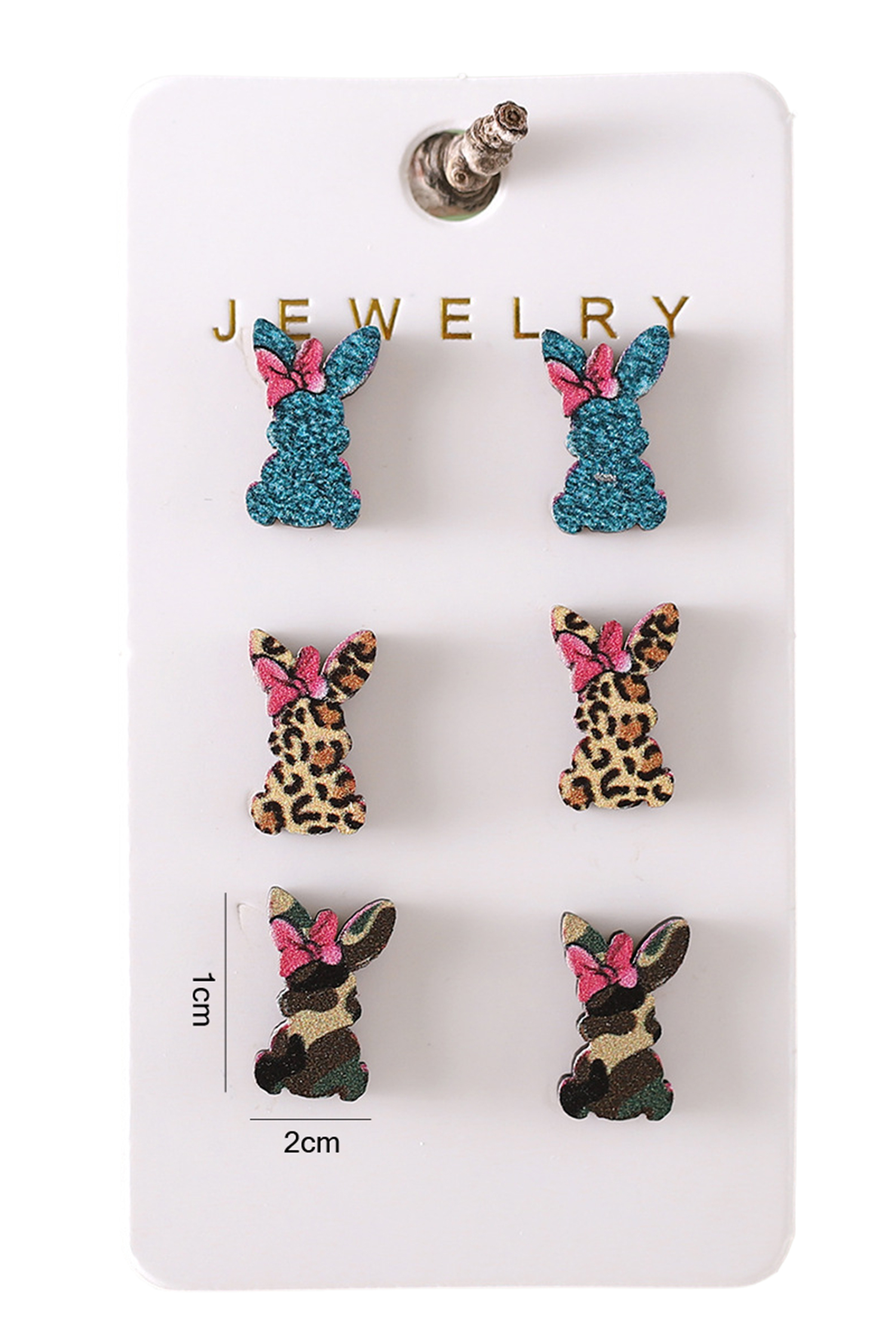 Khaki Easter Bunny 3 Pairs Different Earrings - loveforevers