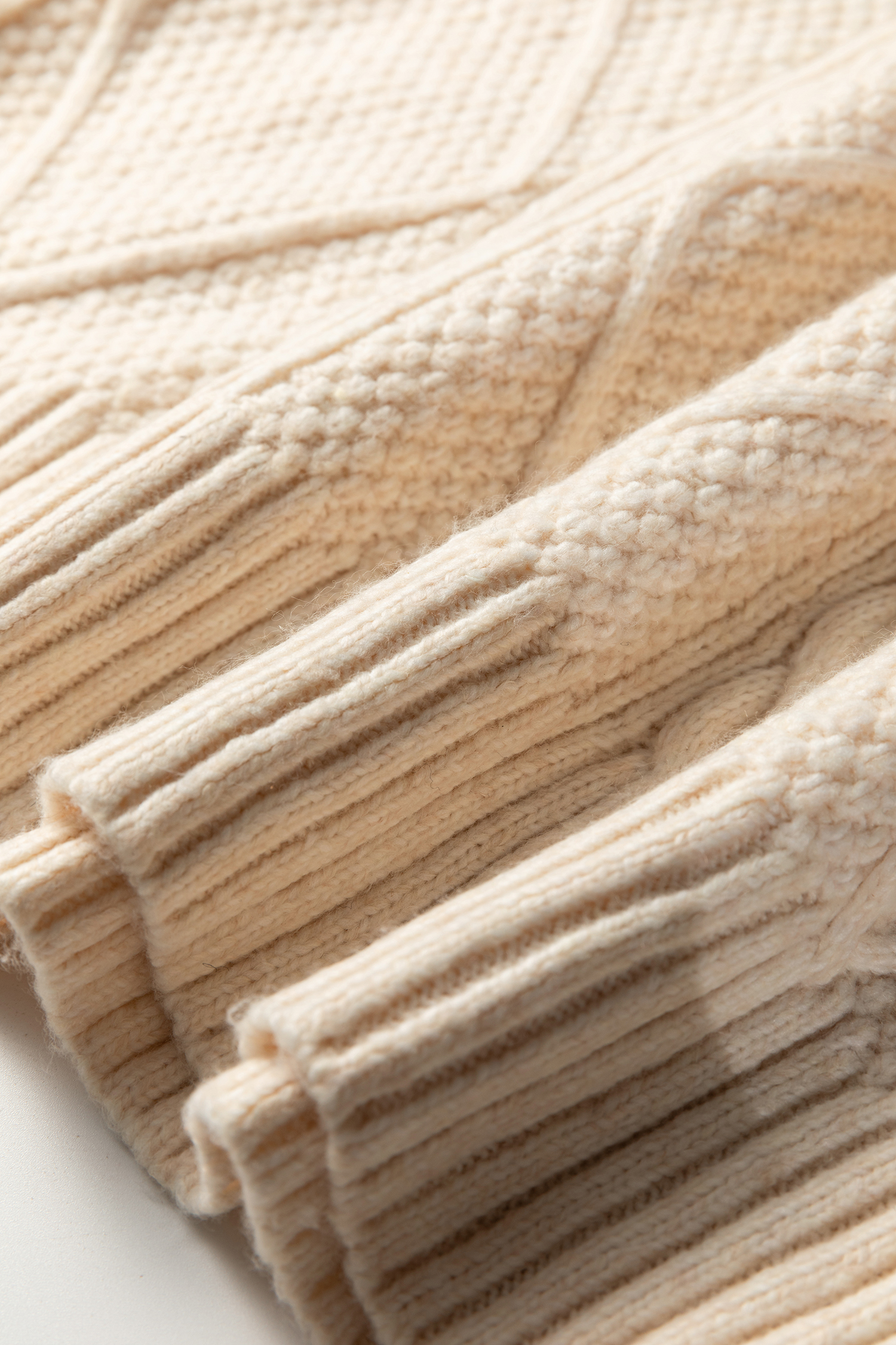 Parchment Cable Knit Drop Shoulder Loose Fit Sweater Dress - loveforevers