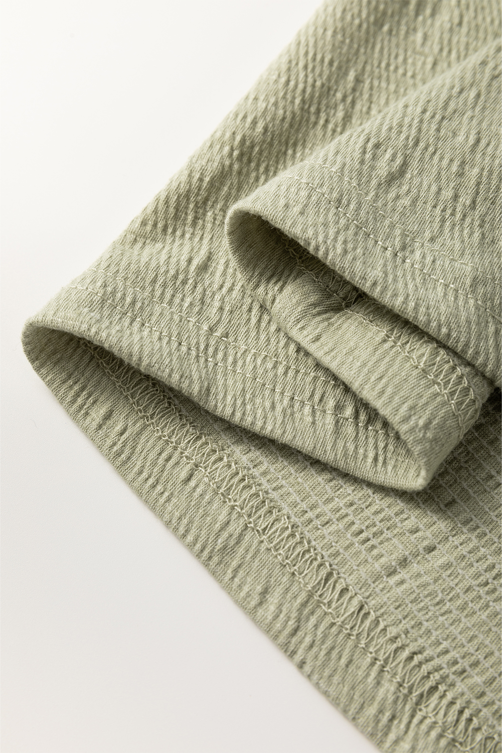Laurel Green Textured Round Neck Half Sleeve Blouse - loveforevers
