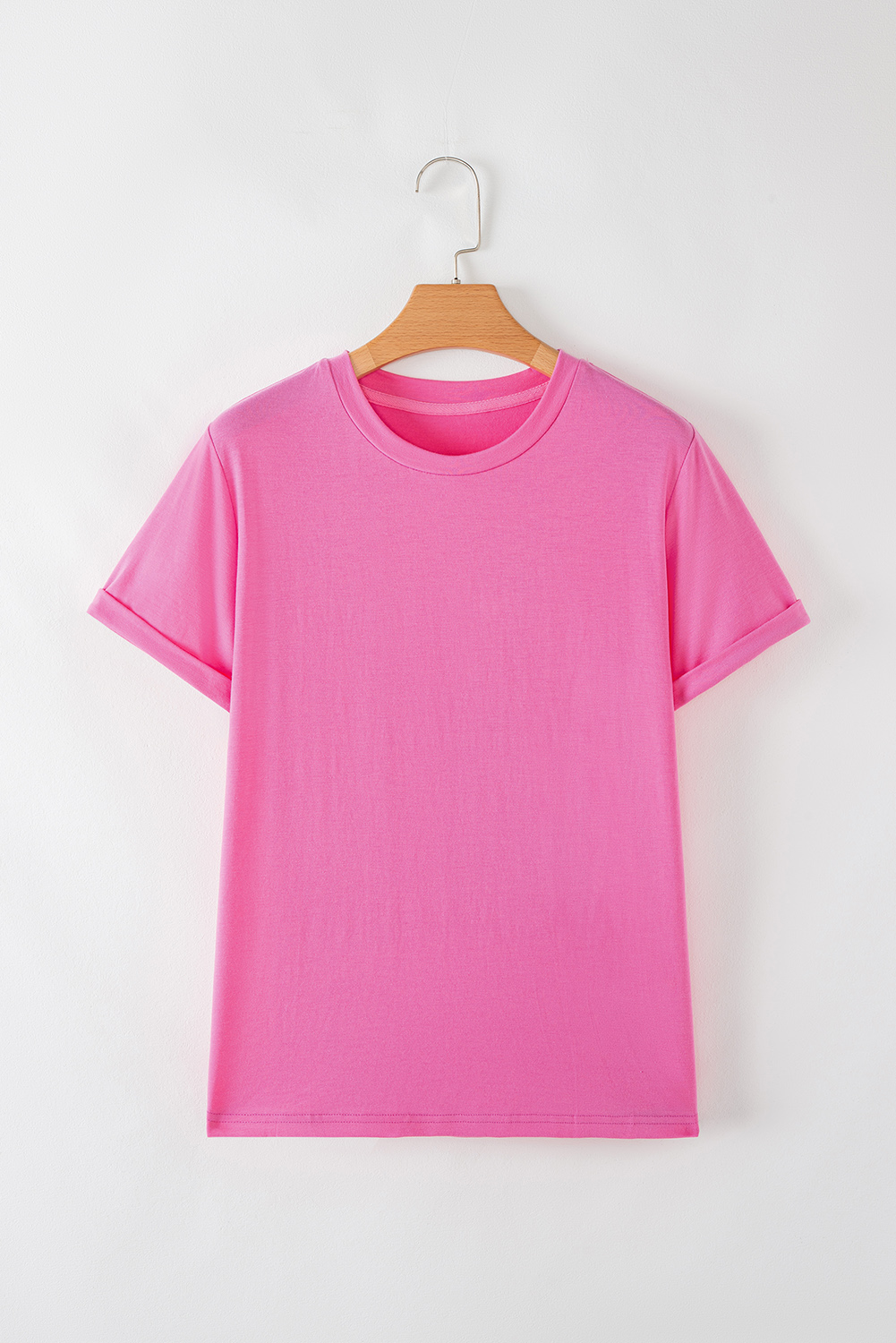 Khaki Casual Plain Crew Neck Tee - loveforevers