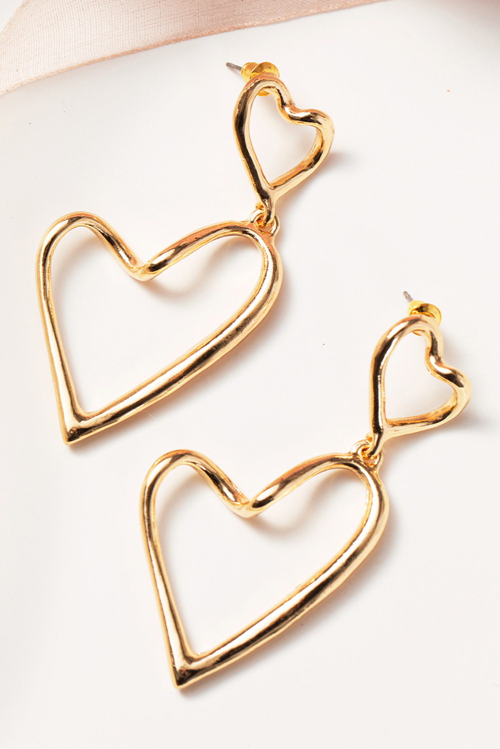 Red Valentines Day Heart Shape Tiered Dangle Earring - loveforevers