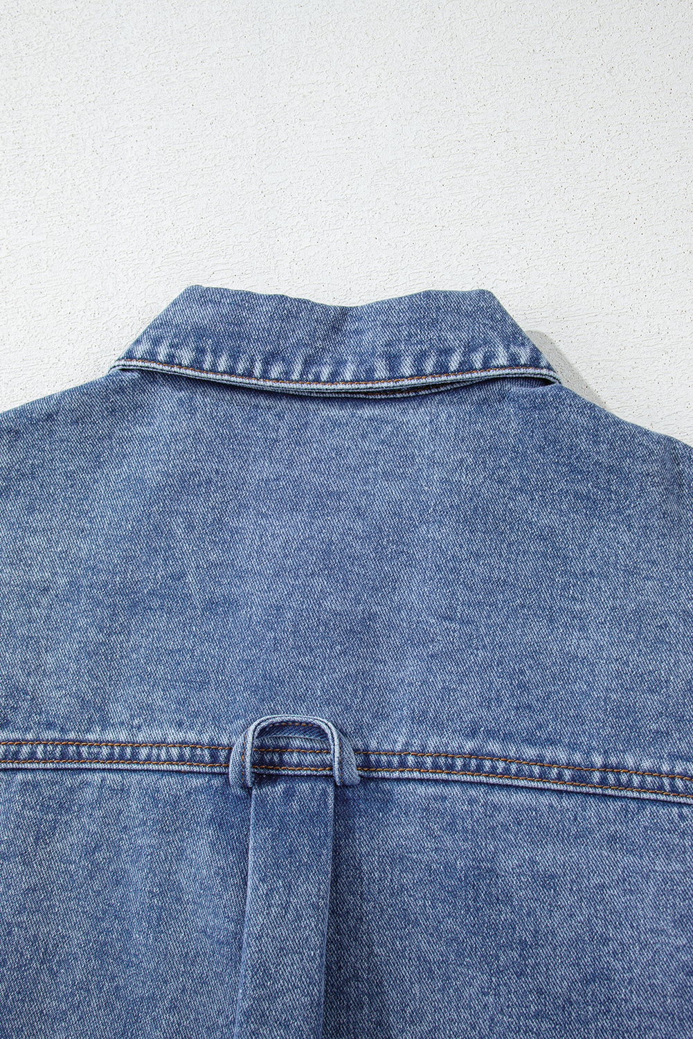 Ashleigh Blue Acid Wash Elastic Hem Button Up Denim Vest - loveforevers