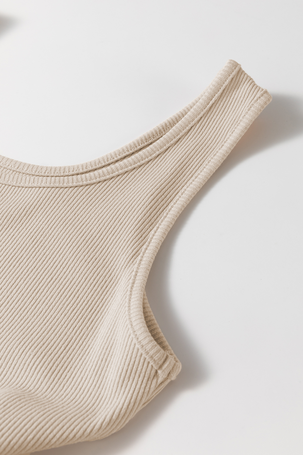 Beige Scoop Neck Ribbed Bodice Pleated Sleeveless Long Dress - loveforevers