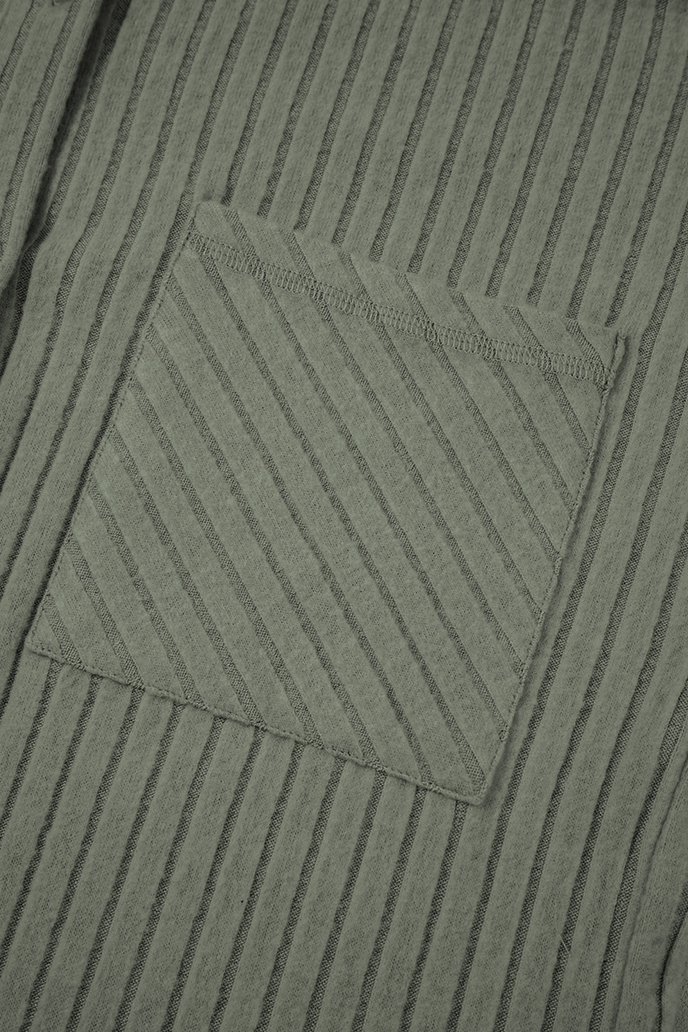 Mist Green Thermal Ribbed Texture Drop Shoulder Button Up Shacket - loveforevers
