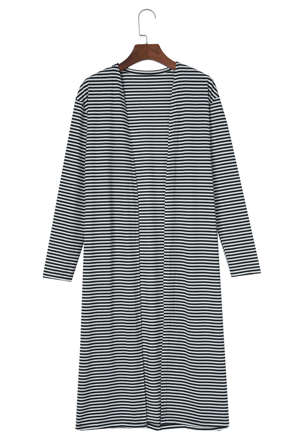 Stripe Open Front Long Cardigan - loveforevers
