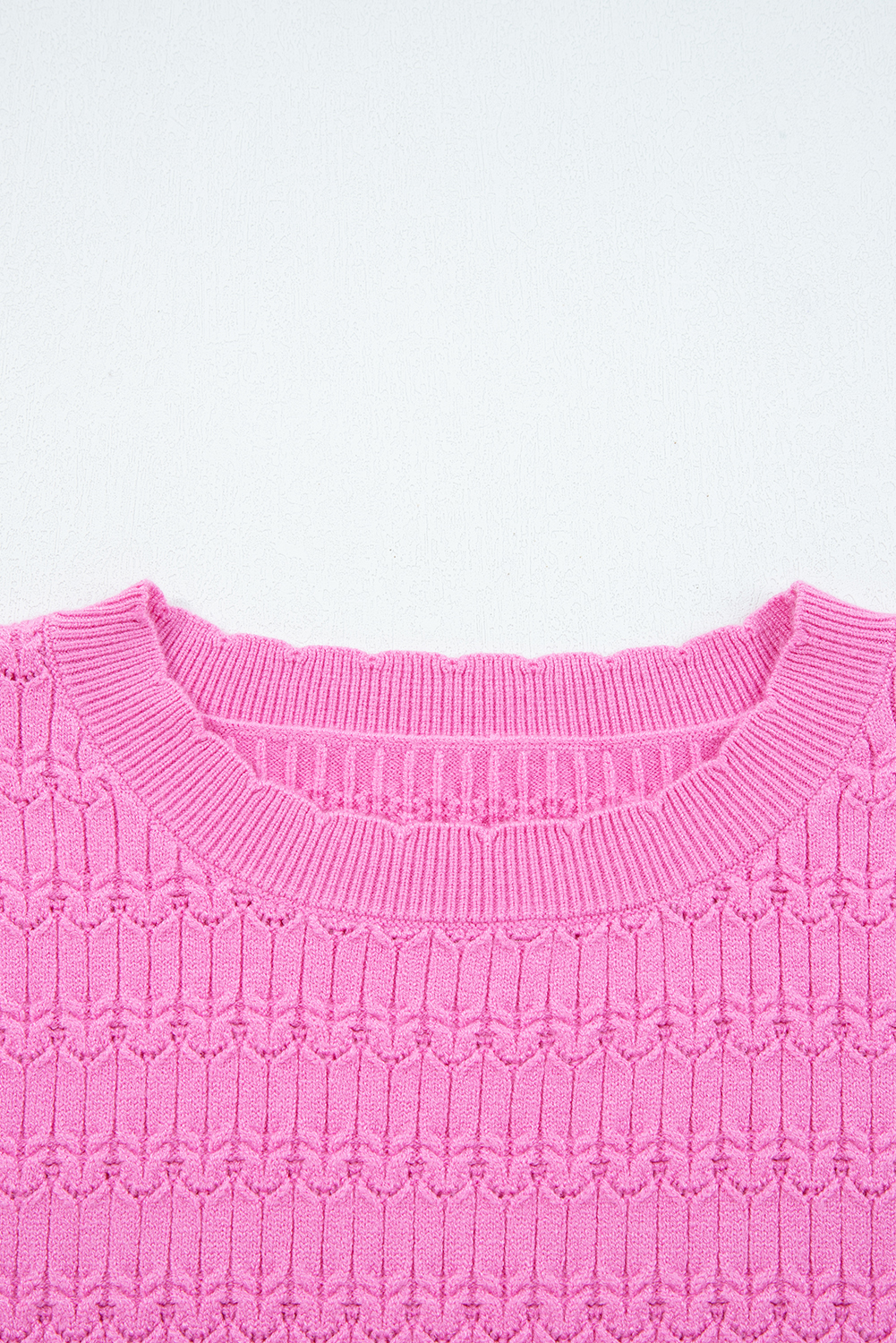 Fiery Red Trendy Pattern Knit Ribbed Cuffs Crew Neck Sweater - loveforevers