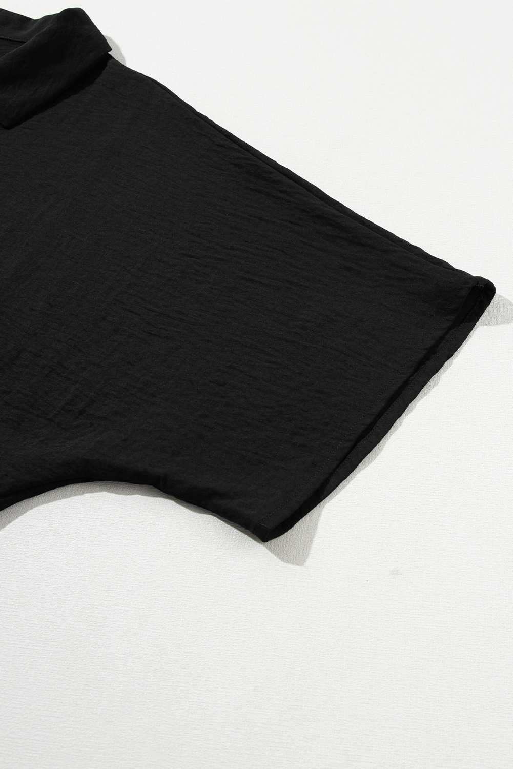 Black Half Button Collared Loose Romper - loveforevers