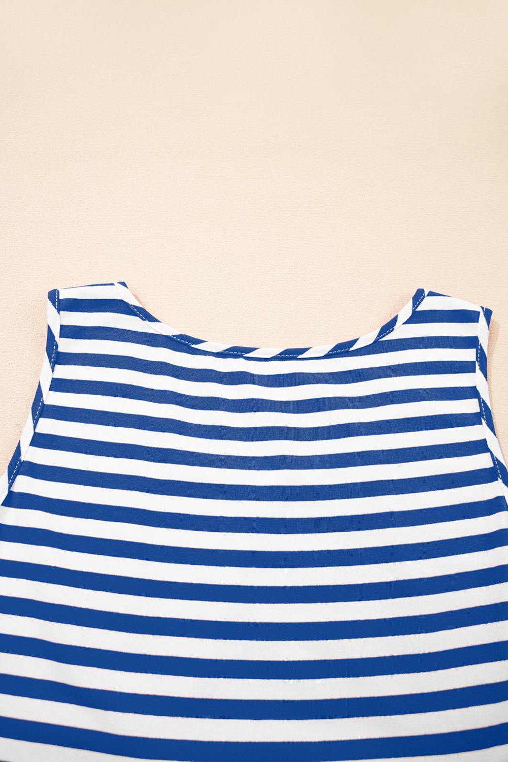 Black Stripe U Neck Sleeveless Loose Fit Mini Dress - loveforevers