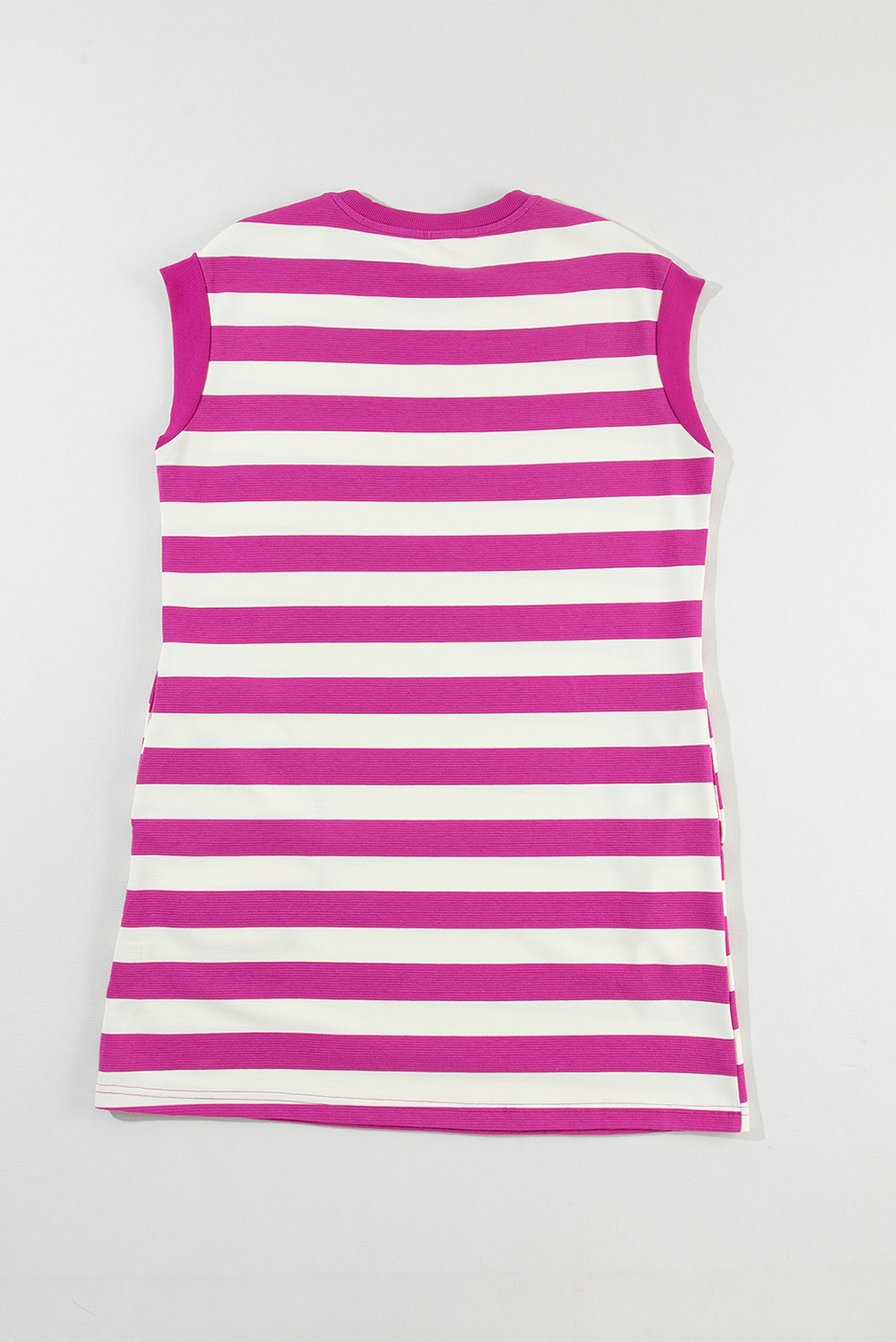 Rose Stripe Cap Sleeve Pocketed Shift T-shirt Dress - loveforevers