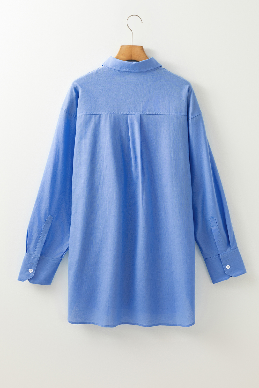 Blue Boyfriend Chest Pocket Tunic Shirt - loveforevers