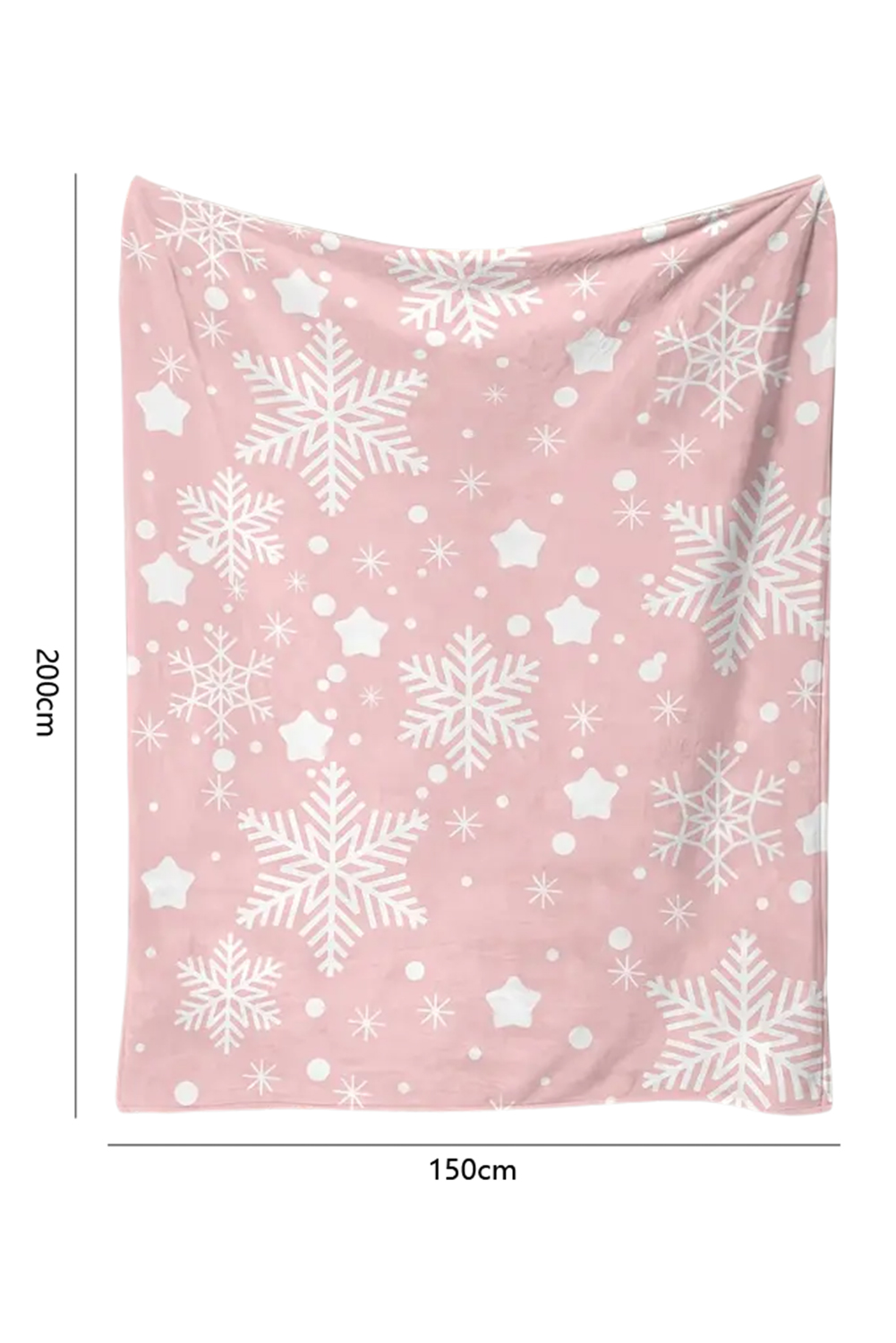 Pink Christmas Snowflake Print Cozy Plush Blanket - loveforevers