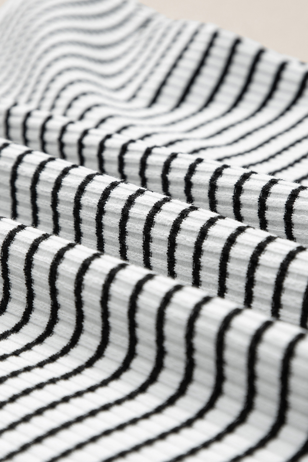 Black Striped Print Ribbed Knit Sleeveless Top - loveforevers